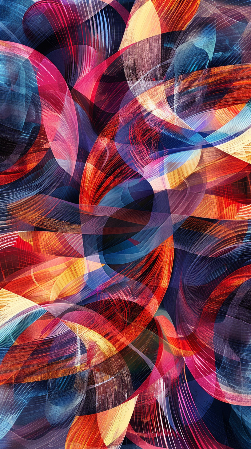 This painting is colorful and flowing, and the elements are interwoven and active, full of artistic vitality and creativity.