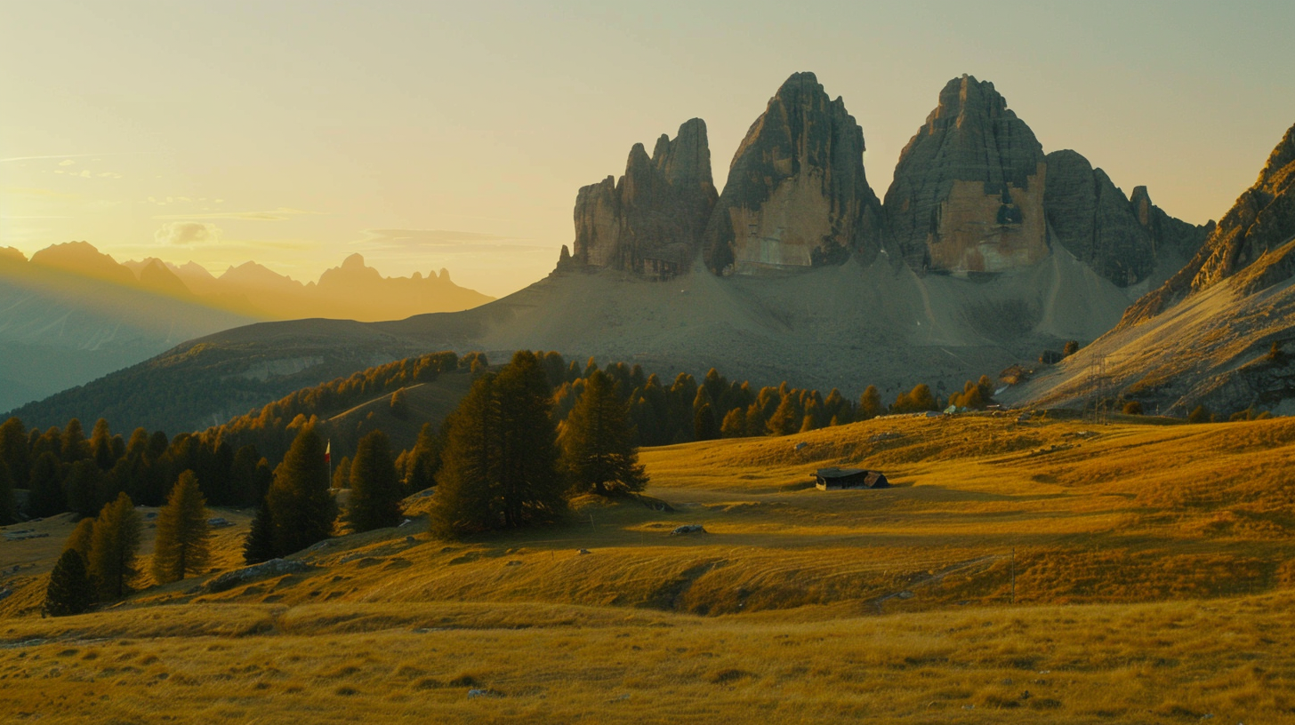 The green mountains connect the sky, the sunrise and sunset reflect the sky, and the peaceful scenery is like a picture scroll.