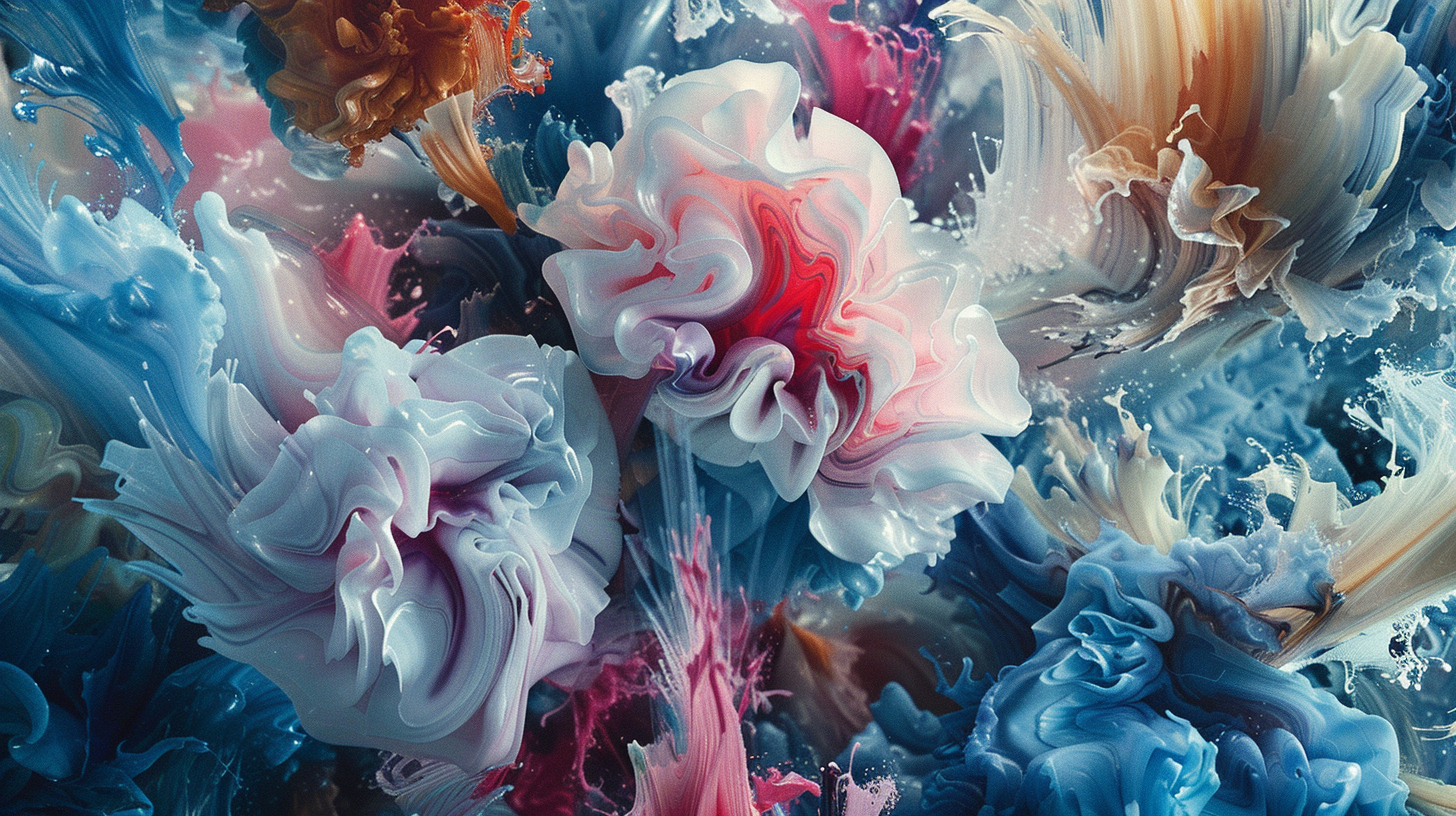 Abstract paintings are colorful, interwoven with shapes, full of dynamic and visual impact.