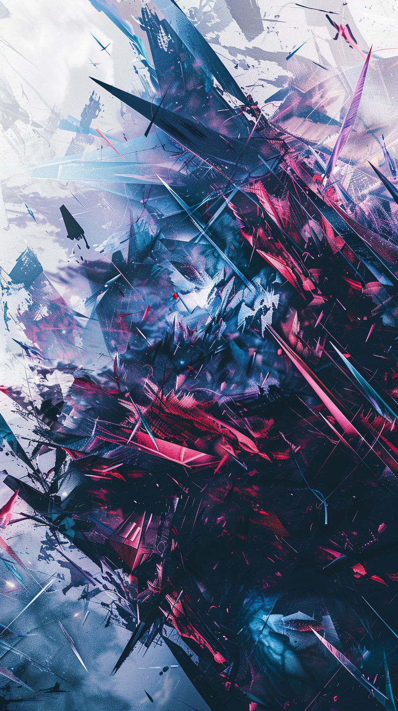 Abstract art painting, colorful, changing shape, full of dynamic abstract art picture.
