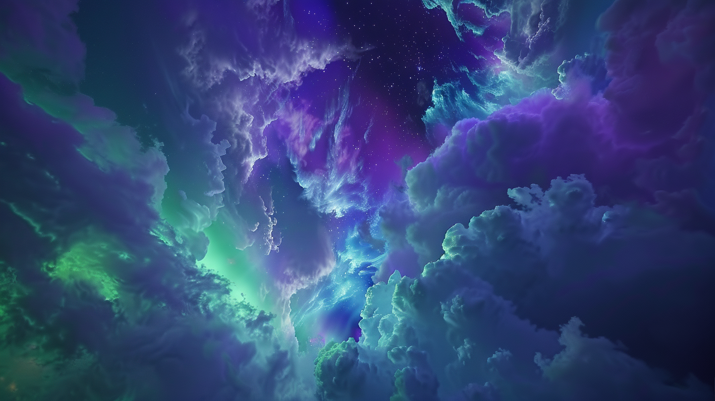 The universe is beautiful, the clouds are interwoven, the stars are shining, like a dream.