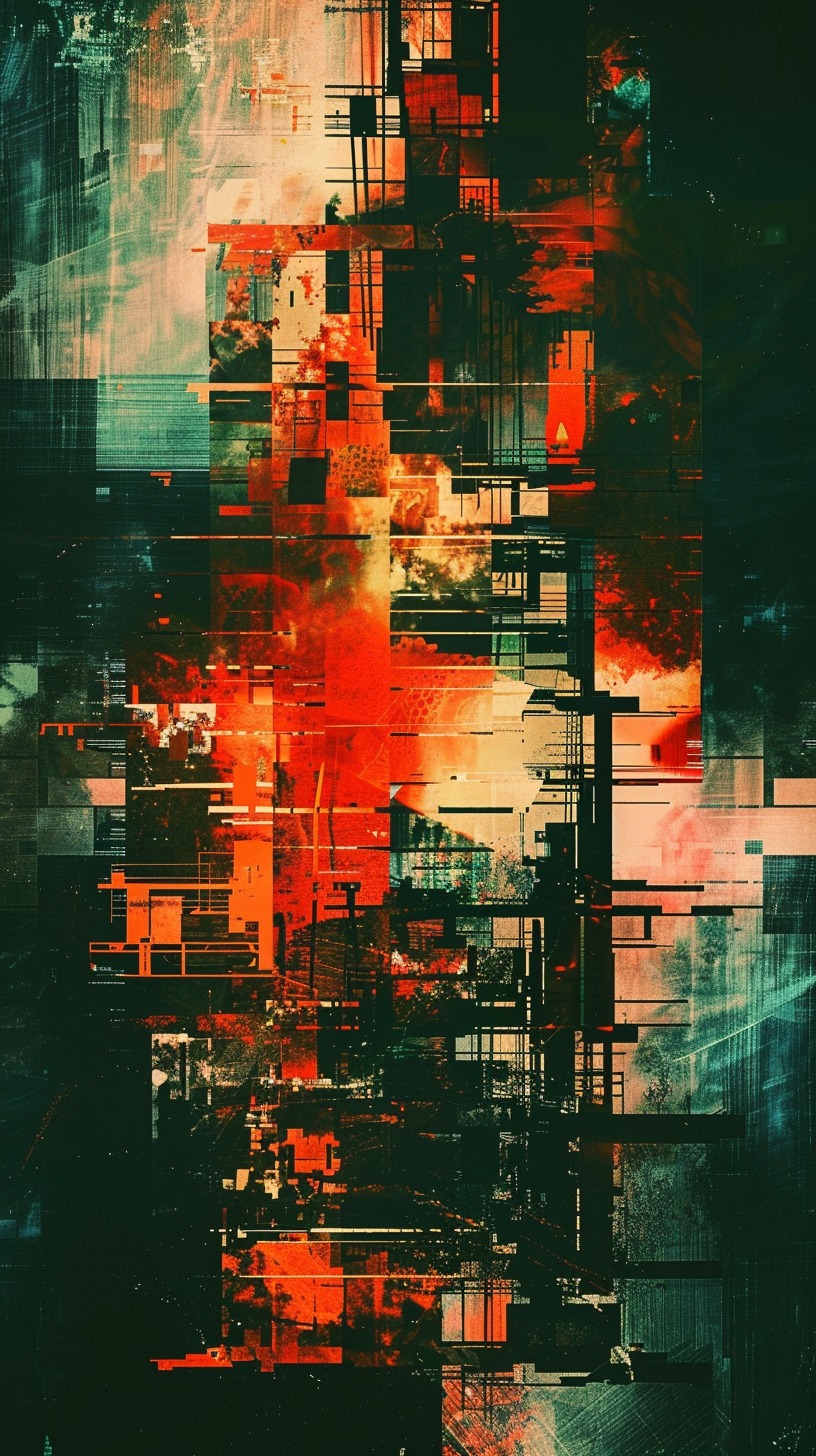 Colorful geometric interweaving, chaos show harmony, explore a new realm of digital art.