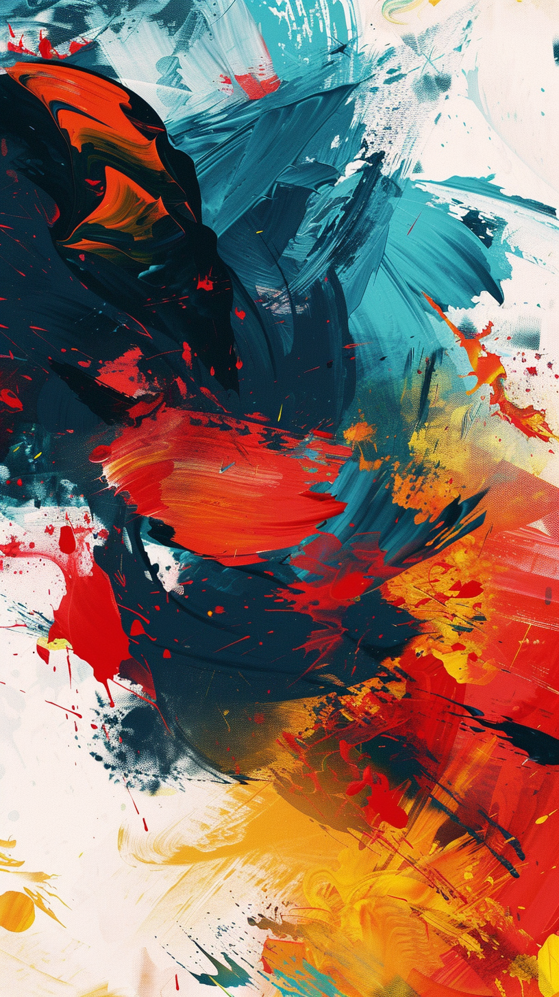 Abstract art painting, colorful interwoven, strong brushstroke dynamic, highlighting vitality and vitality.