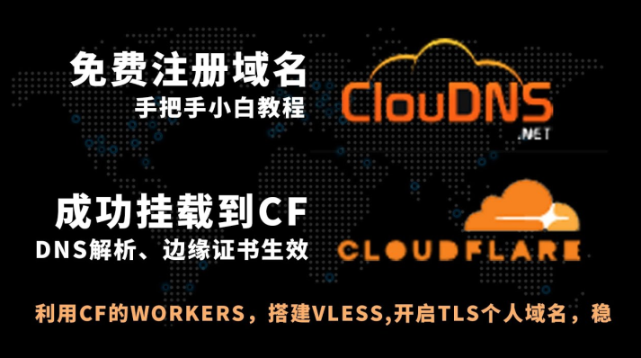 用CloudDNS免费域名托管到Cloudflare Workers搭建免费高速的VLESS节点 - 第1张