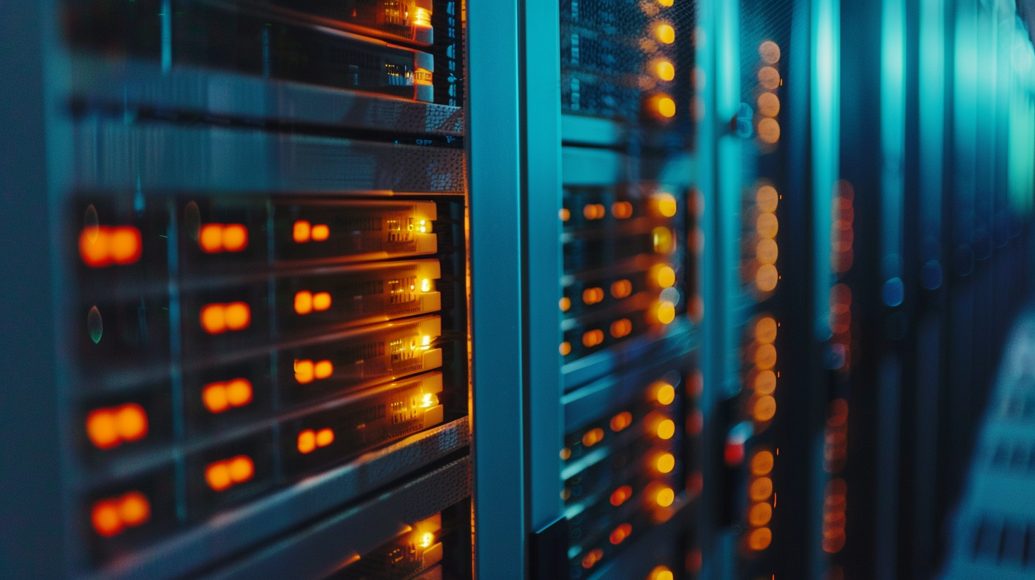 The servers are in order, the lights are flashing, the technology is full.
