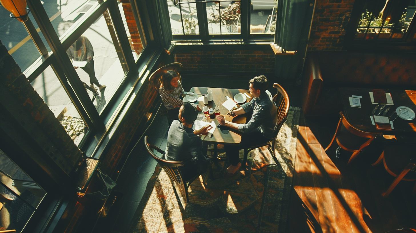 They gathered in the sunny dining room and talked warmly and calmly.