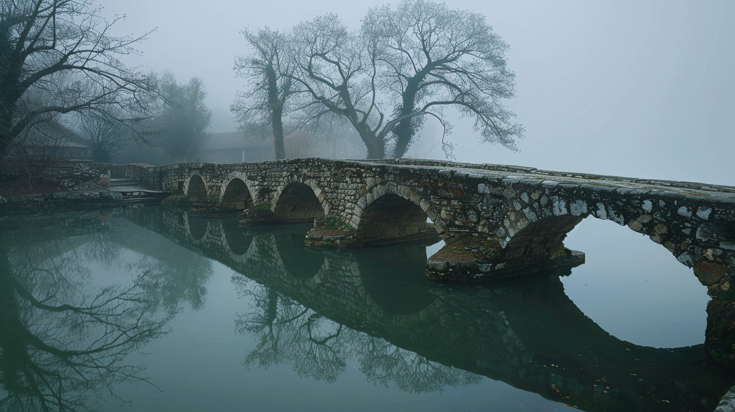 The old is covered with water, clouds, silence and mystery.