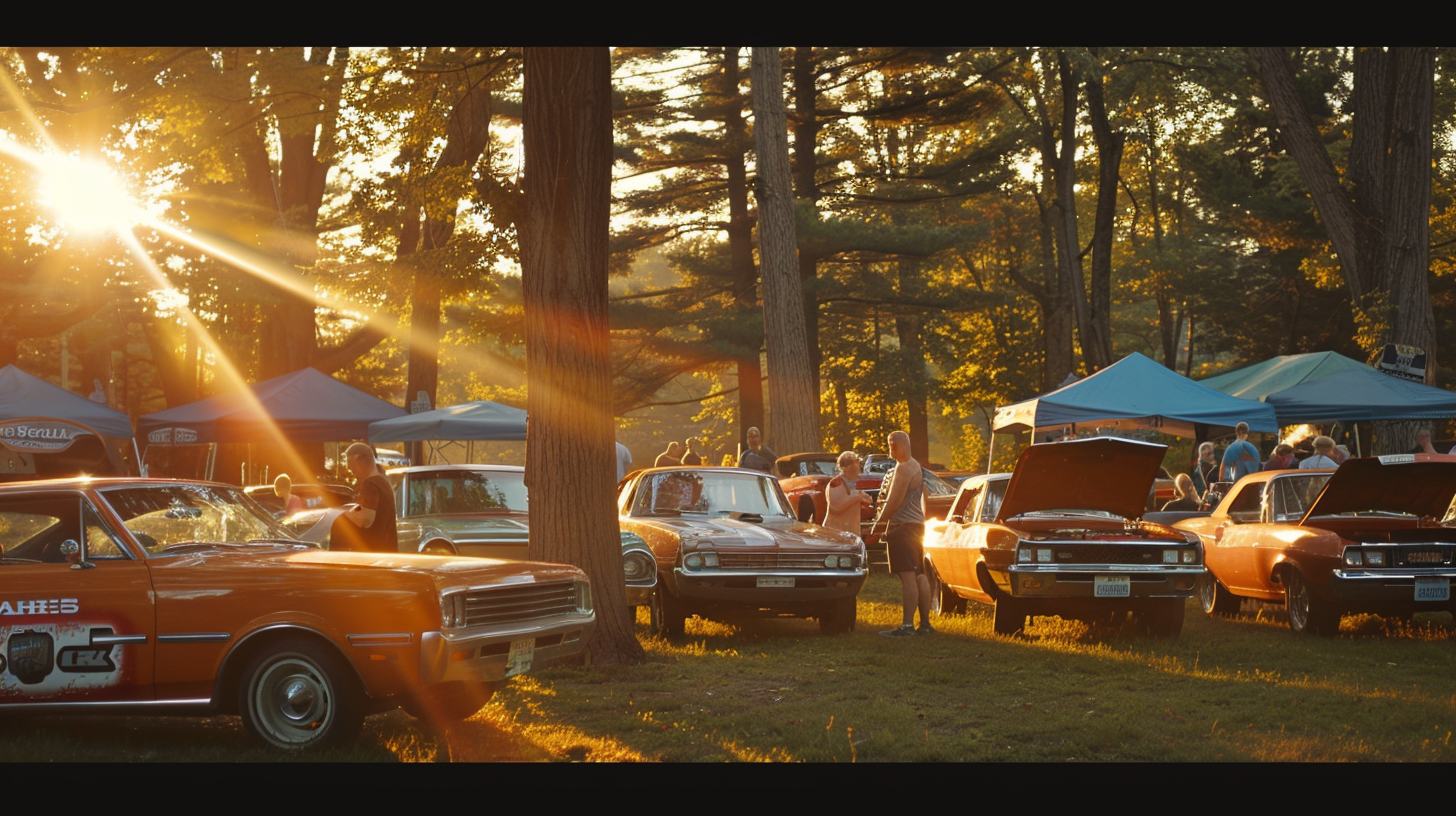 One sunny day, there was an old car.