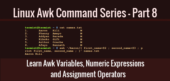 Linux｜Awk 变量、数字表达式和赋值运算符 