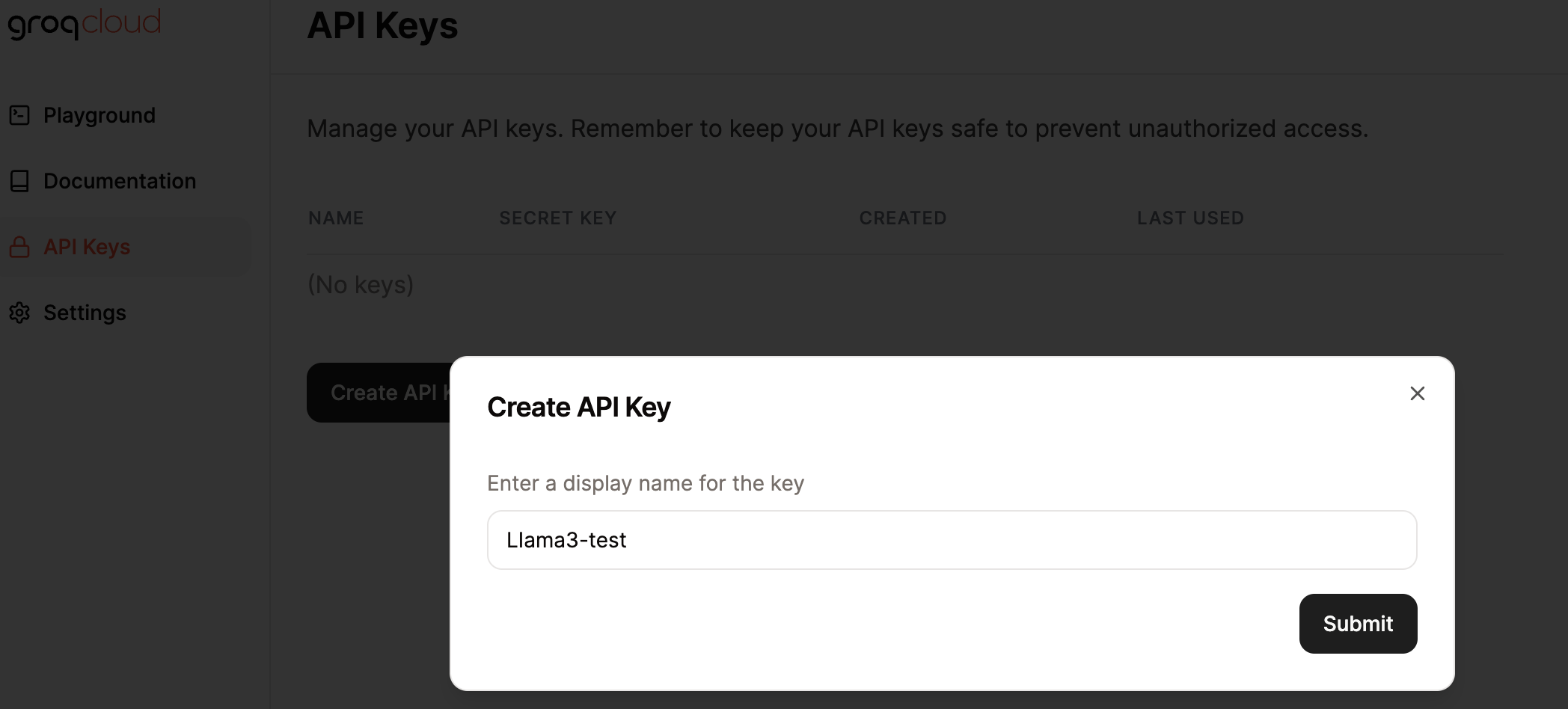 Groq API-Key申请