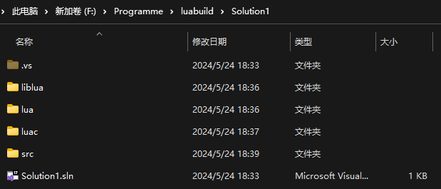 此时的文件夹组成