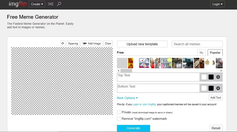 Imgflip Meme Generator Interface