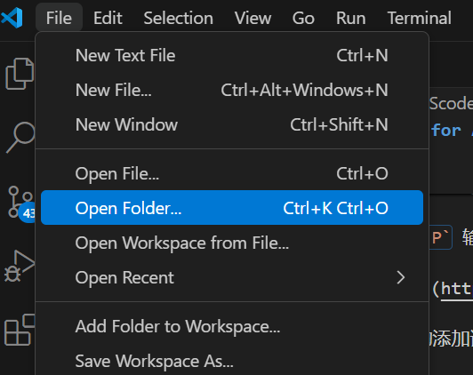 VScode Open Folder