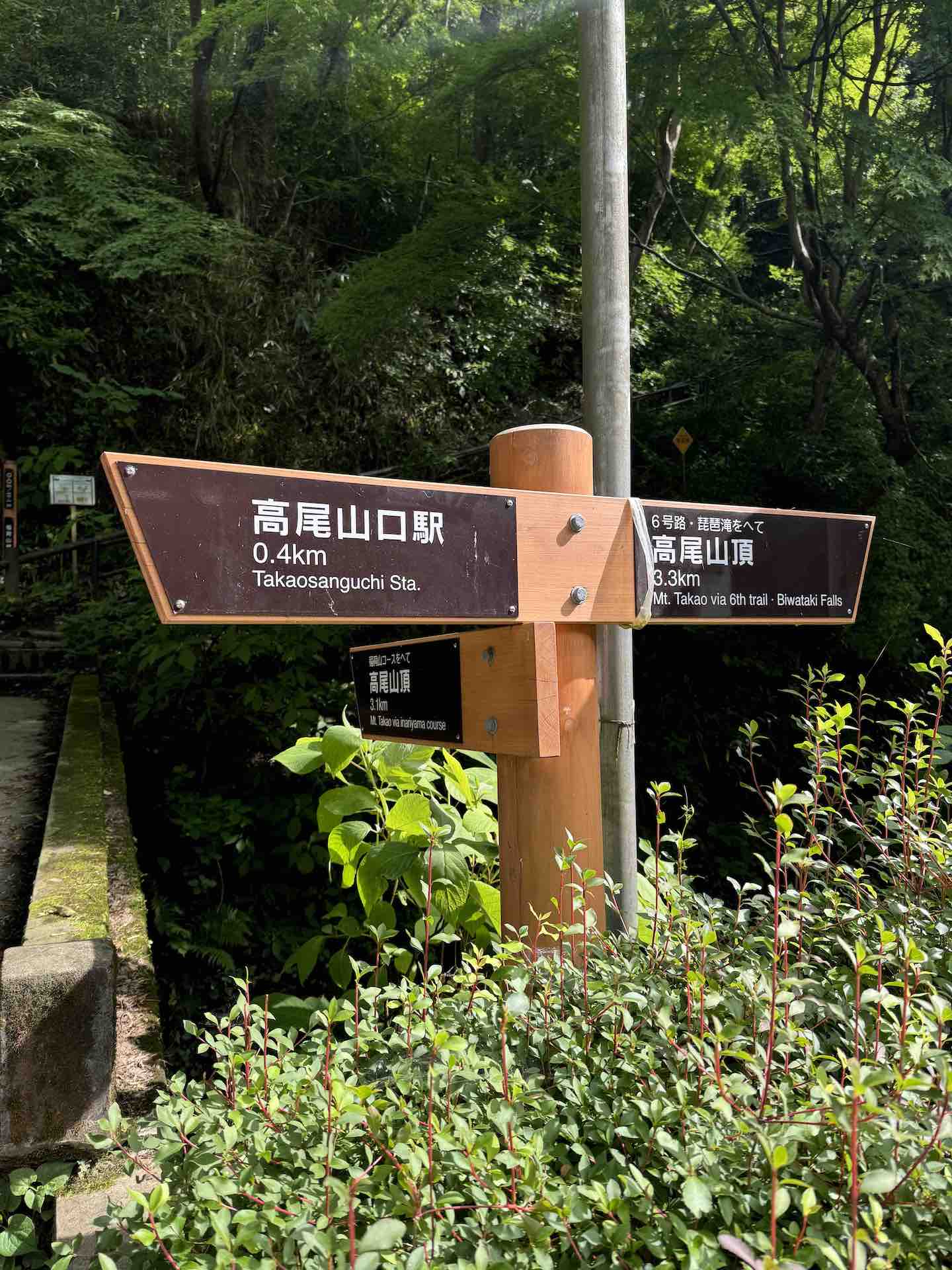 Route 6 Sign at Mount Takao