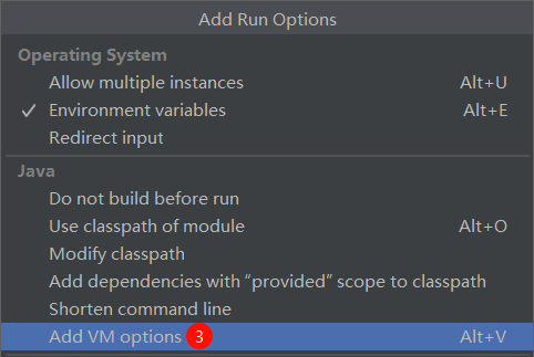 Add VM options