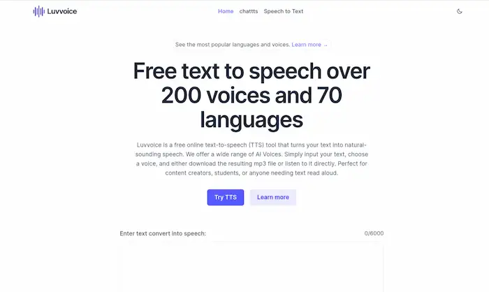 Luvvoice: Free Convert Text to Speech Online, No Word Limi