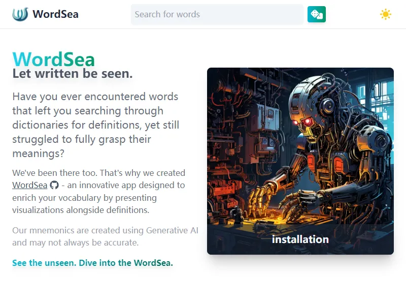 WordSea • See the written