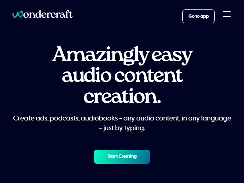 AI Powered Audio Studio - Wondercraft