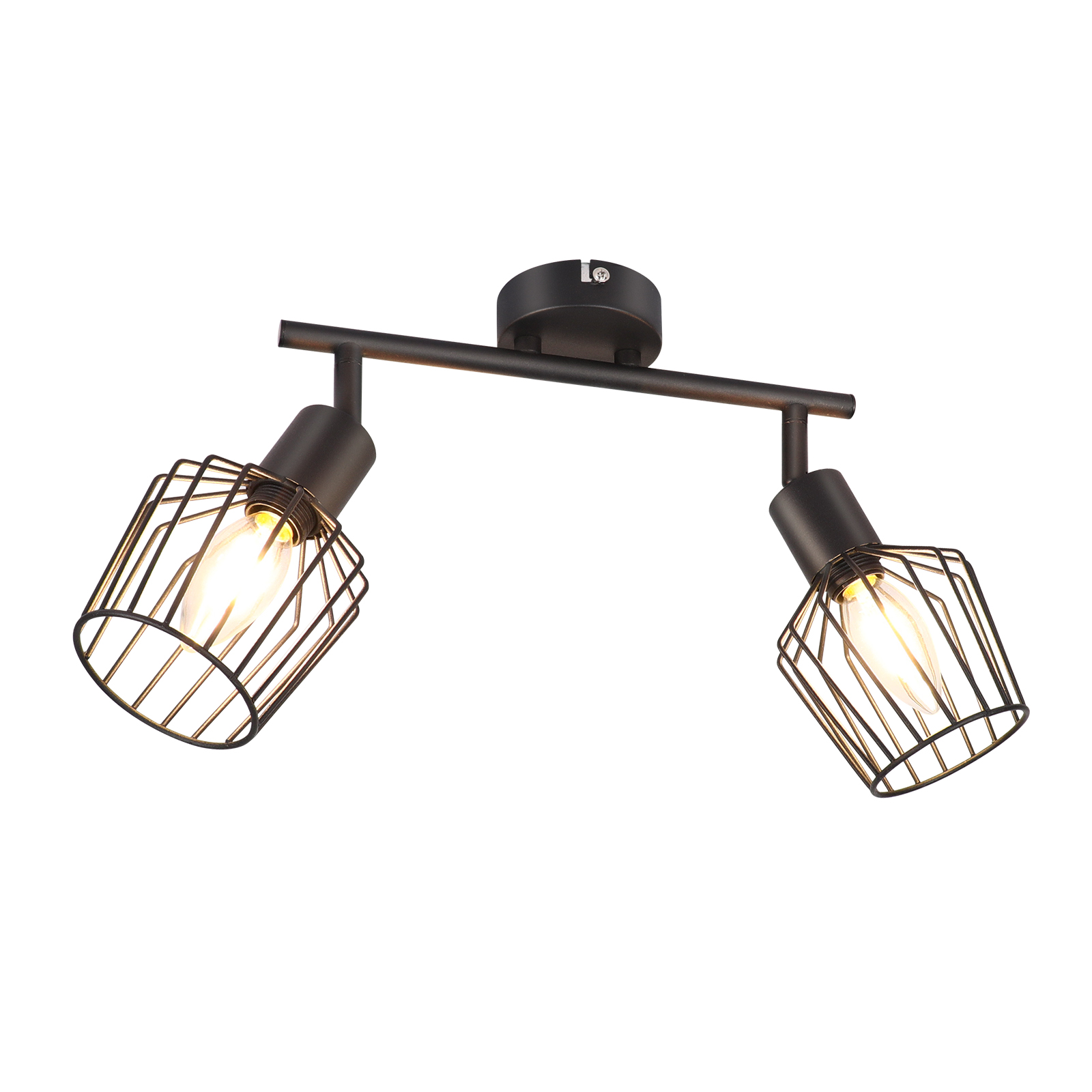 Glitzerlife Deckenspots Schwarz Deckenstrahler 2 Flammig - Deckenleuchte LED Schwarz E14 Schwenkbar 350° Lampen Vintage Für Flur Wohnzimmer Schlafzimmer Küchen_voghion.com