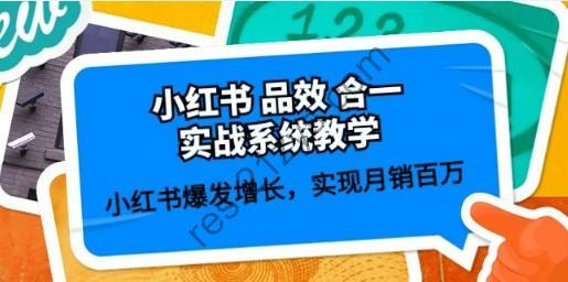 小红书 品效 合一实战系统教学：小红书爆发增长，实现月销百万 (59节)