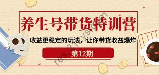 养生号带货特训营【12期】收益更稳定的玩法，让你带货收益爆炸-9节直播课