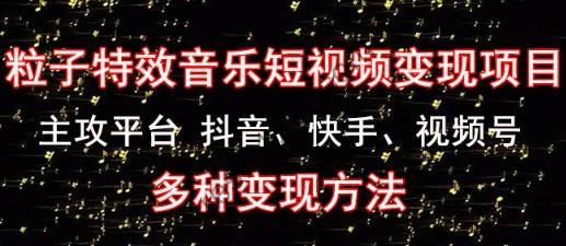 《粒子特效音乐短视频变现项目》主攻平台 抖音、快手、视频号 多种变现方法