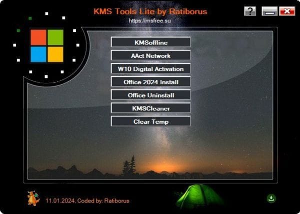 Ratiborus KMS Tools Lite(激活工具集成包) v2024.01.11