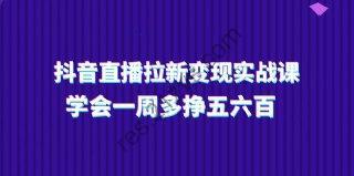 抖音直播拉新变现实操课，学会一周多挣五六百（15节课）