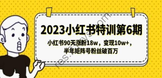 2023小红书特训第6期，小红书90天涨粉18w，变现10w+，半年矩阵号粉丝破百万