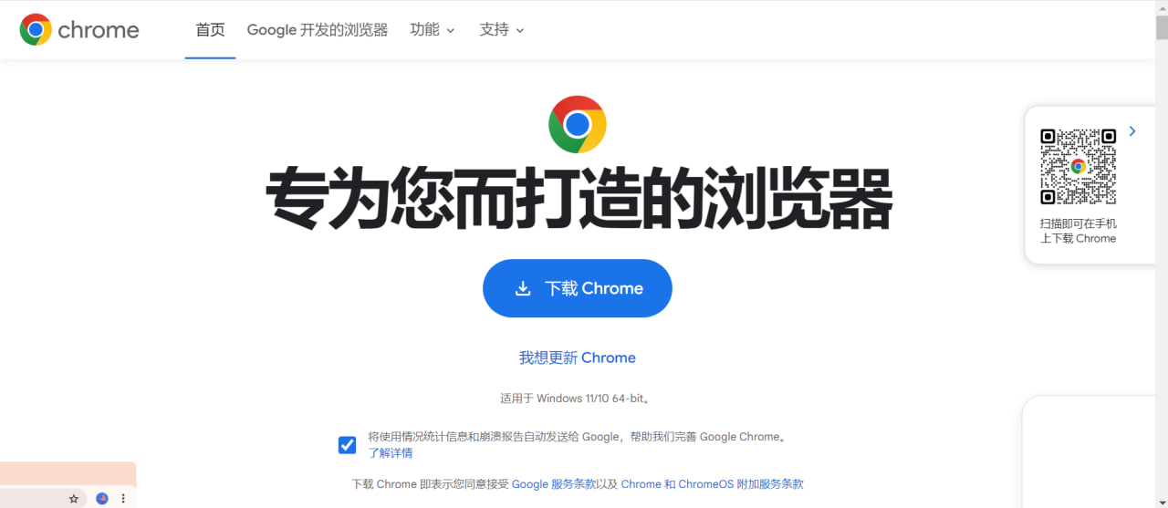 Google Chrome 下载界面