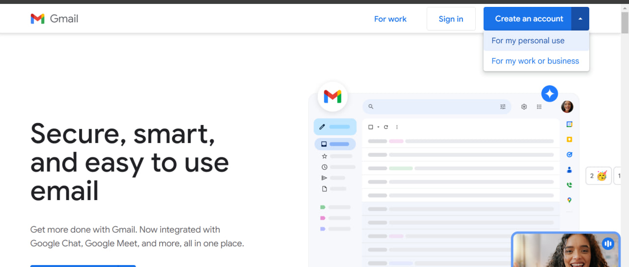 gmail 注册览示例