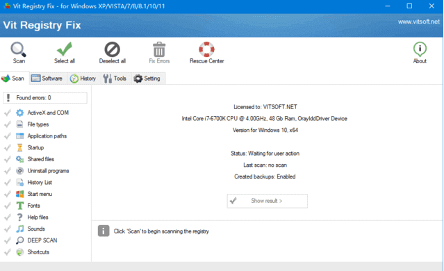 Vit Registry Fix(注册表修复优化工具) v14.9.4 便携版-888资源网