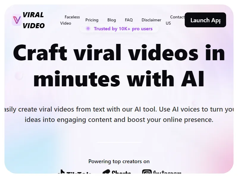 Viral Video - Create viral videos in minutes with AI