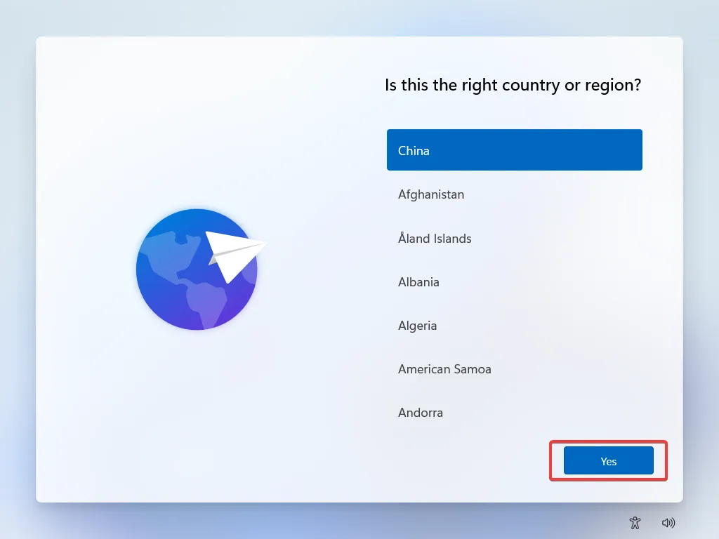 Select country/region