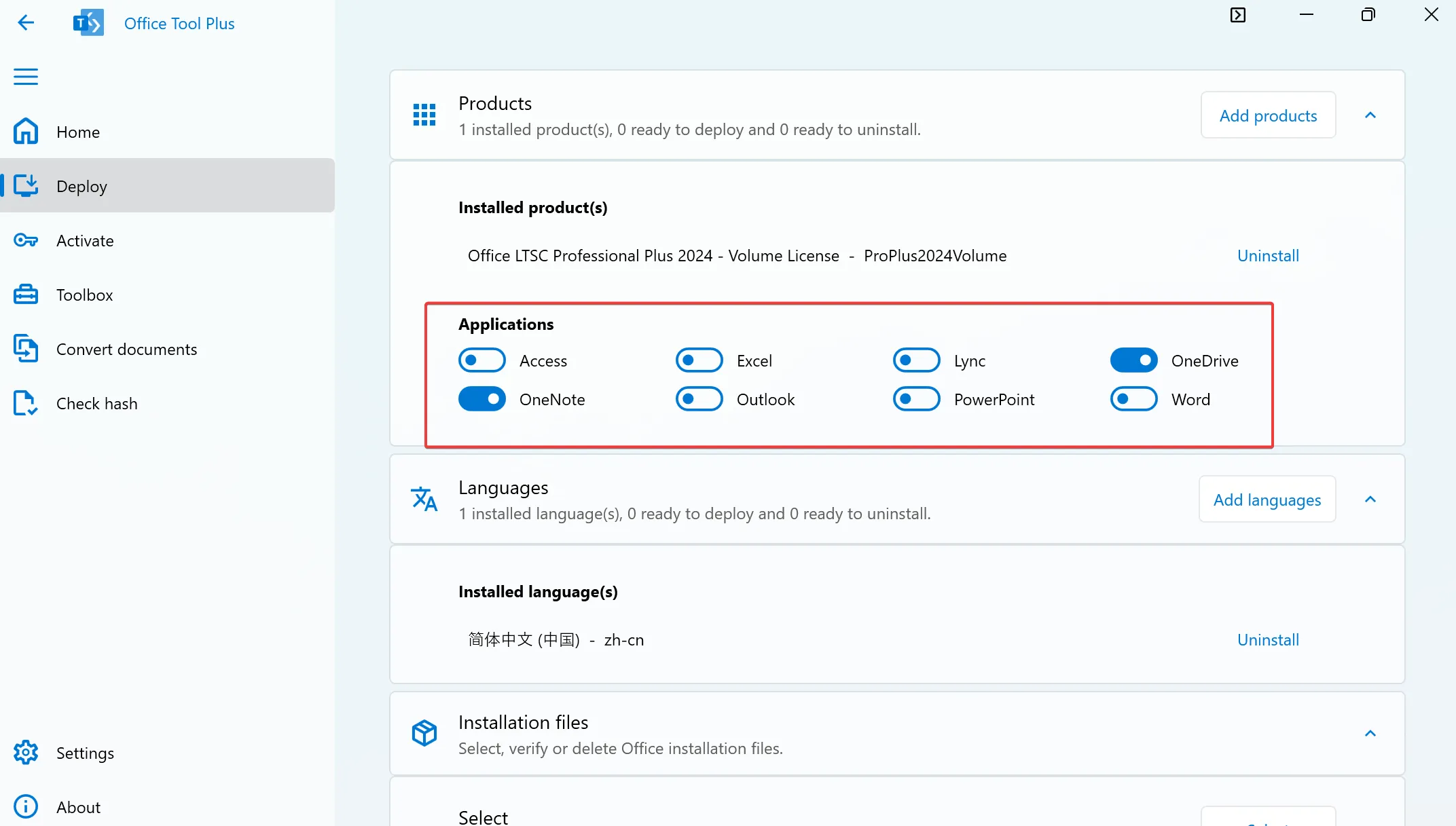 12. Select the applications you want to install
