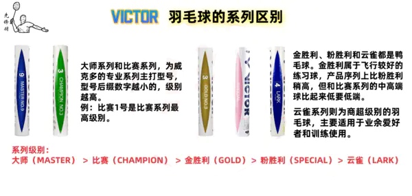 Victor各系列羽毛球区别