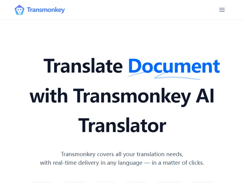 Translate Document, Image, Video Online with AI | Transmonkey