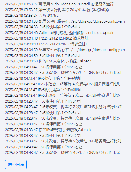 DDNS-GO 运行日志