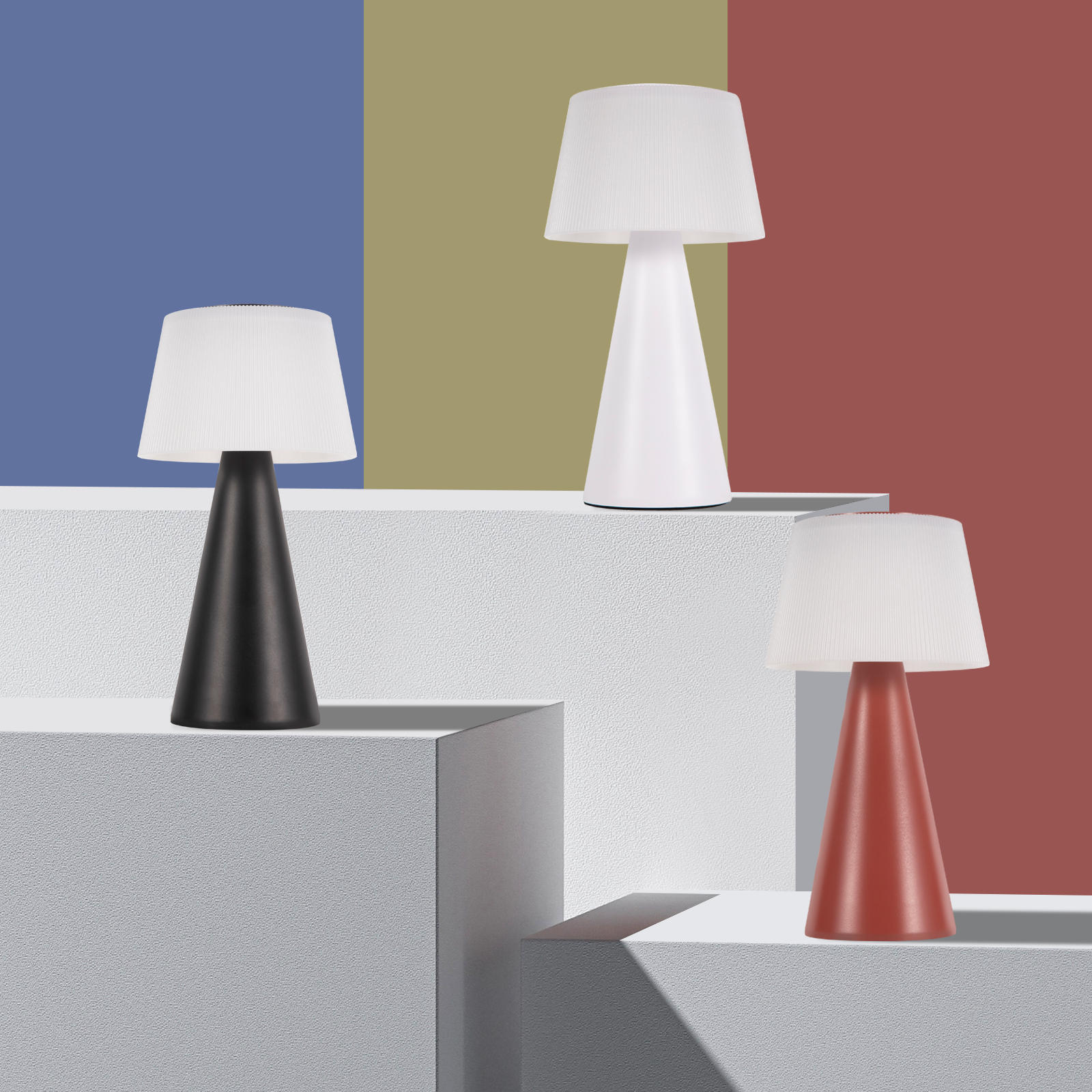 Glitzerlife Tischlampe Solar Akku Nachttischlampe - Modern Kabellos Led Tischleuchte 3600mhA Aufladbar Touch Dimmbar Weiß Lampe Mit USB Batterie Tischlampen_voghion.com