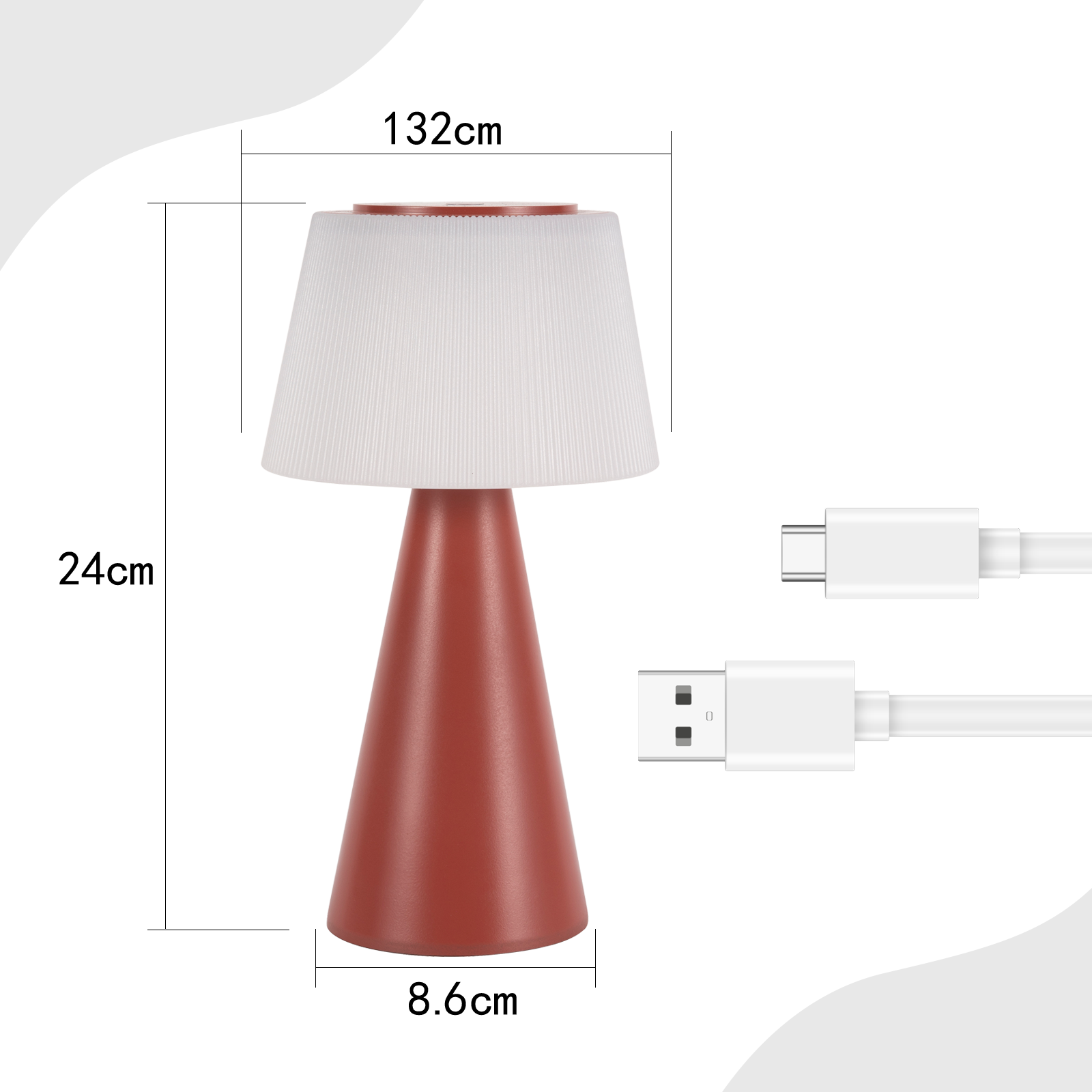 Glitzerlife Tischlampe Solar Akku Nachttischlampe - Modern Kabellos Led Tischleuchte 3600mhA Aufladbar Touch Dimmbar Weiß Lampe Mit USB Batterie Tischlampen_voghion.com