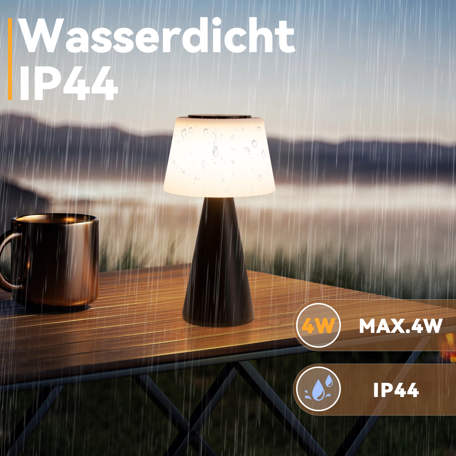 Glitzerlife Tischlampe Solar Akku Nachttischlampe - Modern Kabellos Led Tischleuchte 3600mhA Aufladbar Touch Dimmbar Weiß Lampe Mit USB Batterie Tischlampen_voghion.com