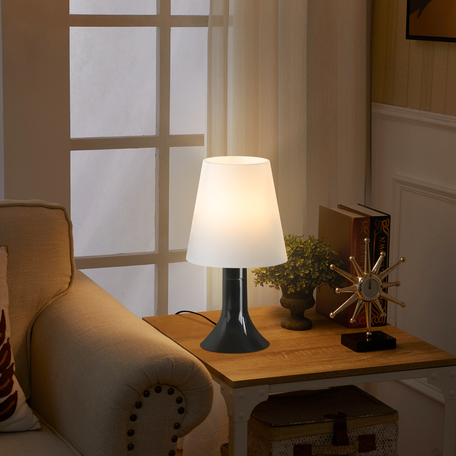 Glitzerlife Nachttischlampe 2er Set Tischleuchte Mit Kabel - TischlampeKleine Lampe E14 Tischlampen Orange Moderne Landhausstil Für Esstisch Schlafzimmer_voghion.com