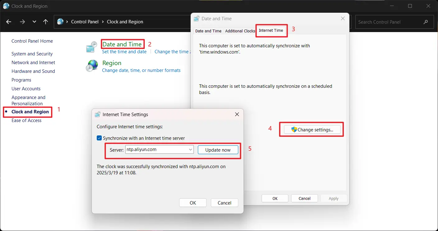 Modify the system's NTP server