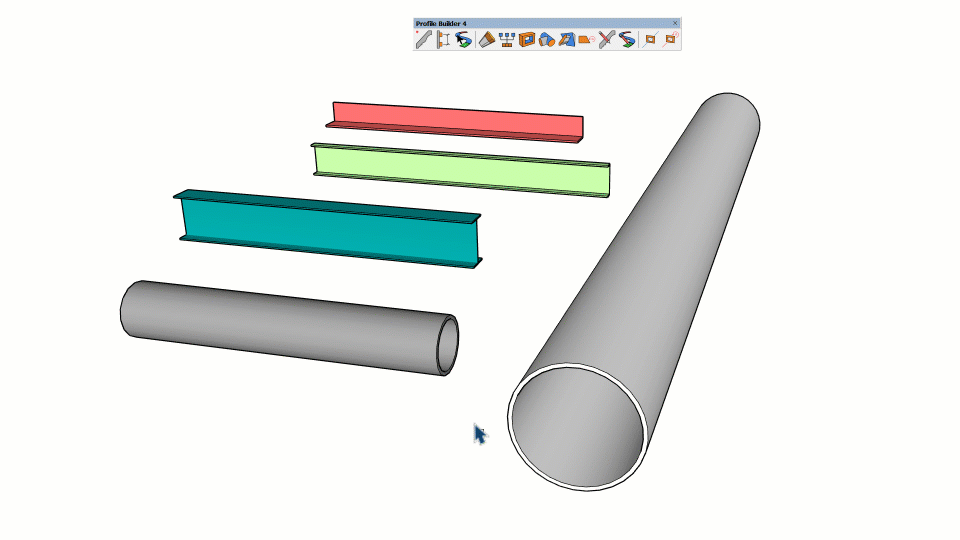 根据管道修剪多个截面梁