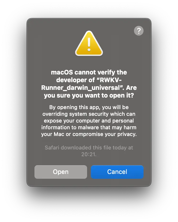 无法打开下载的 RWKV