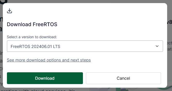 FreeRTOS官网下载页面