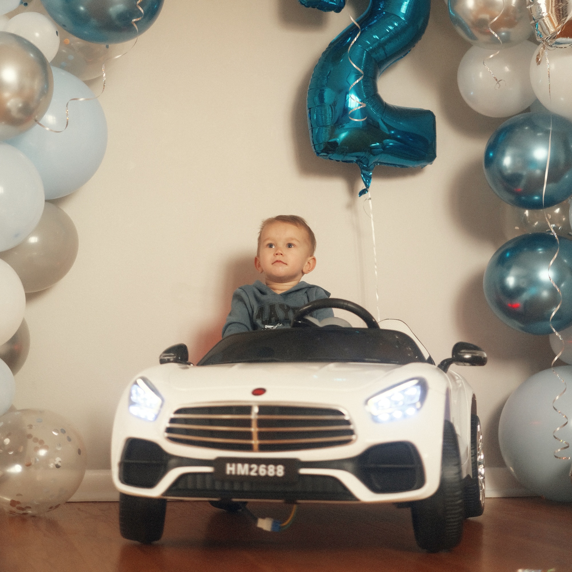 White Electric Ride-On Car