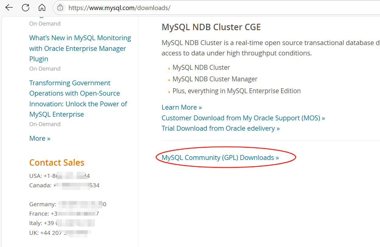 下载MySQL社区版