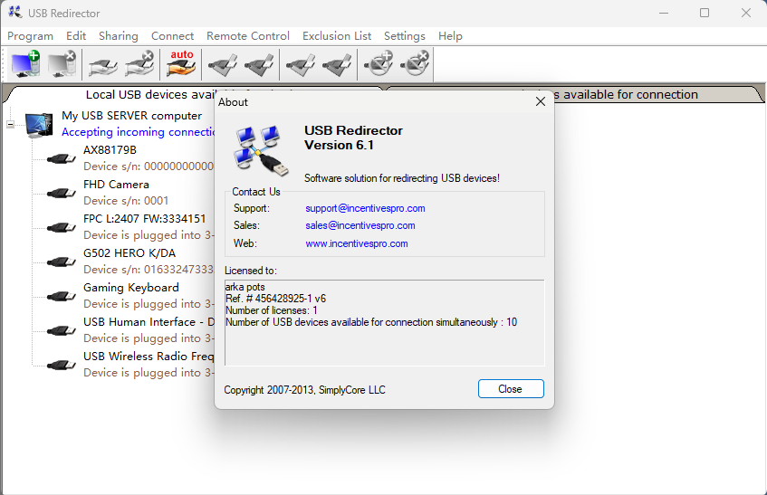 USBRedirector V6.1 USB共享工具 中文汉化版-闲游此生