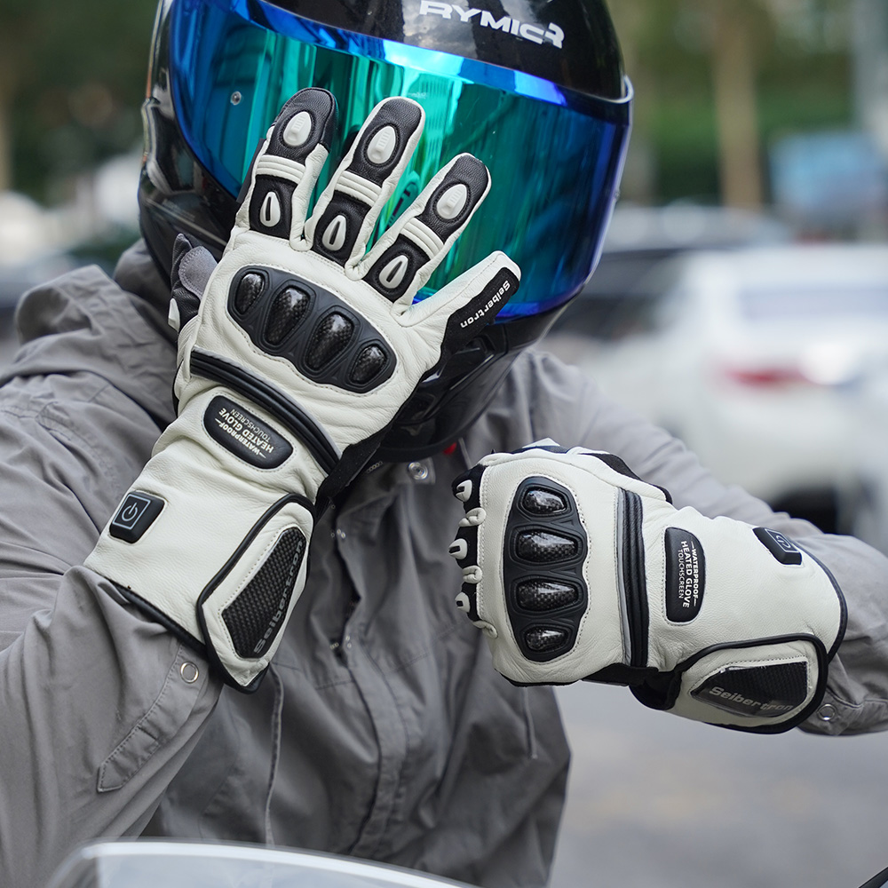 Heated motorcycle gloves for women